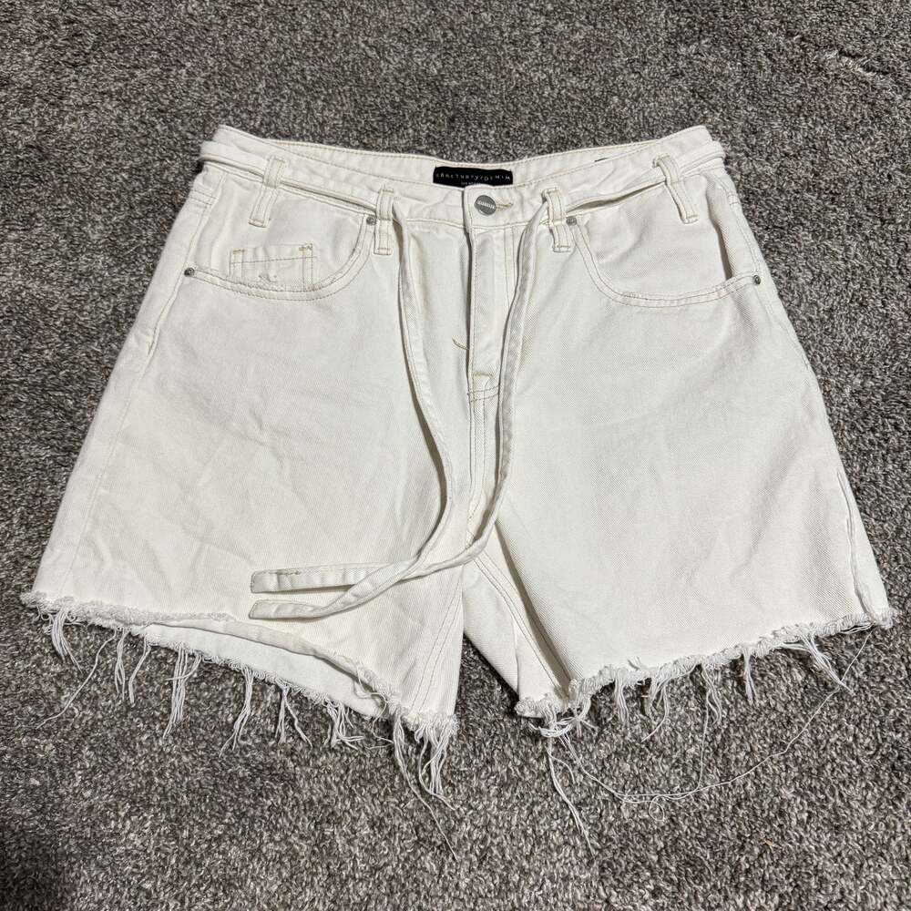 Sanctuary The Ace Low Slung Distressed White Denim Shorts